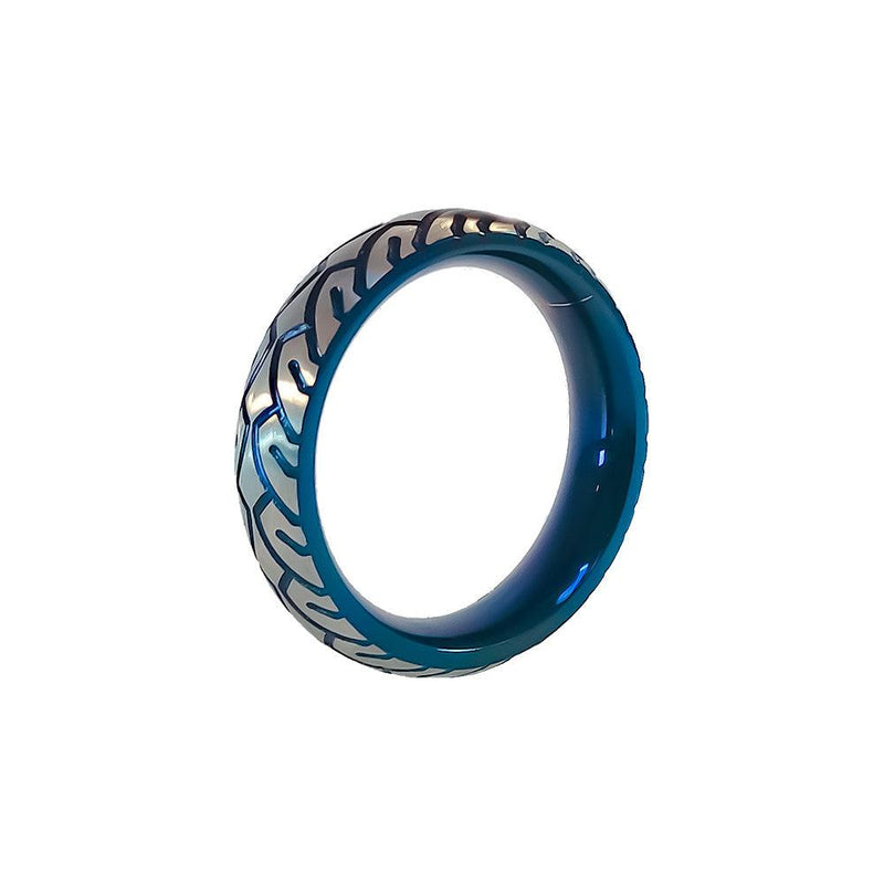 Black Label - Blue Racer Cockring - RVS - Blauw/Zilver