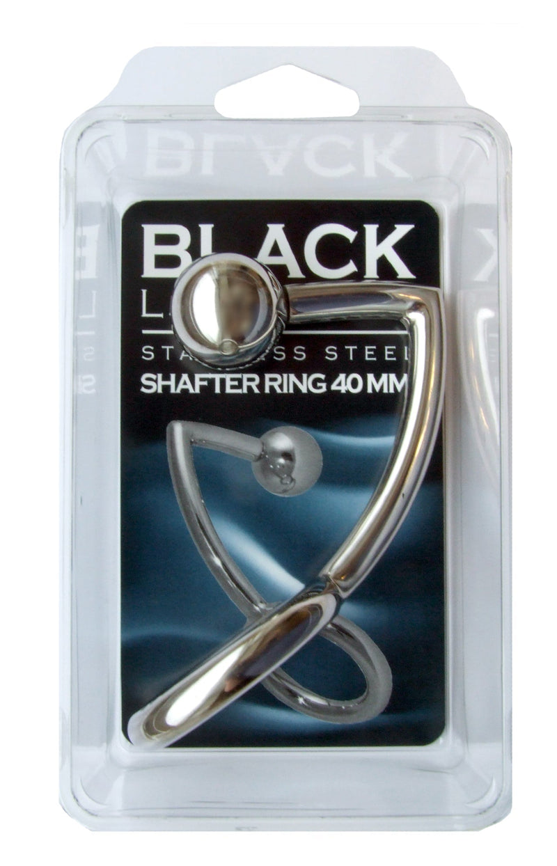 Black Label - Cockring met Opschroefbare Anaalkogel - RVS - Diameter ring 40 mm - Diameter kogel 30 mm