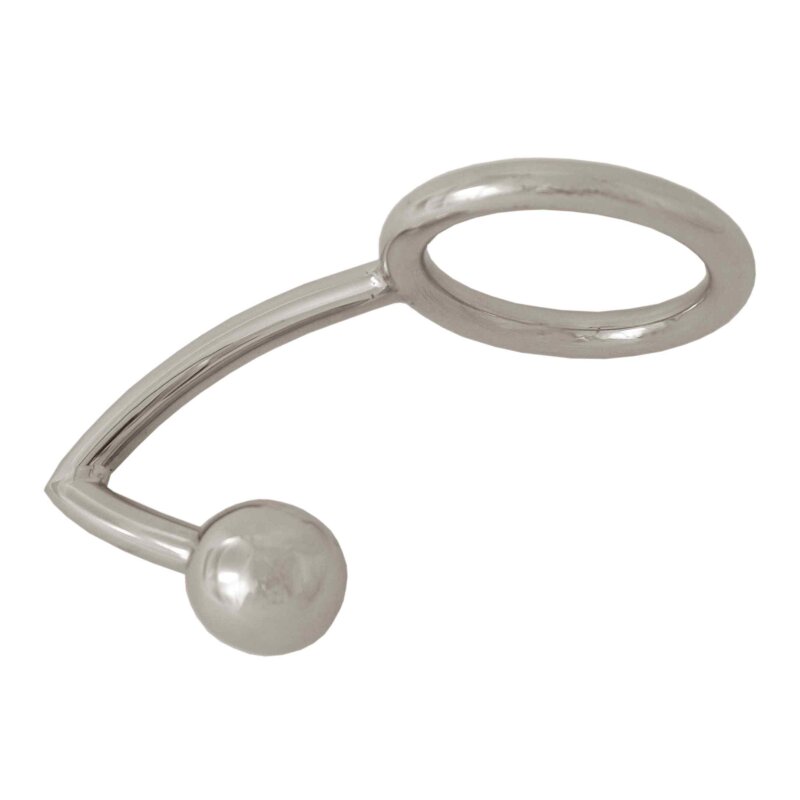 Black Label - Cockring met Opschroefbare Anaalkogel - RVS - Diameter ring 40 mm - Diameter kogel 30 mm