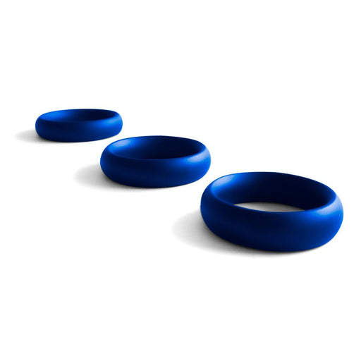Black Label - Donut Cockring met Sierkristal - Mat blauw