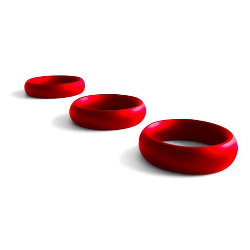 Black Label - Donut Cockring met Sierkristal - Mat rood