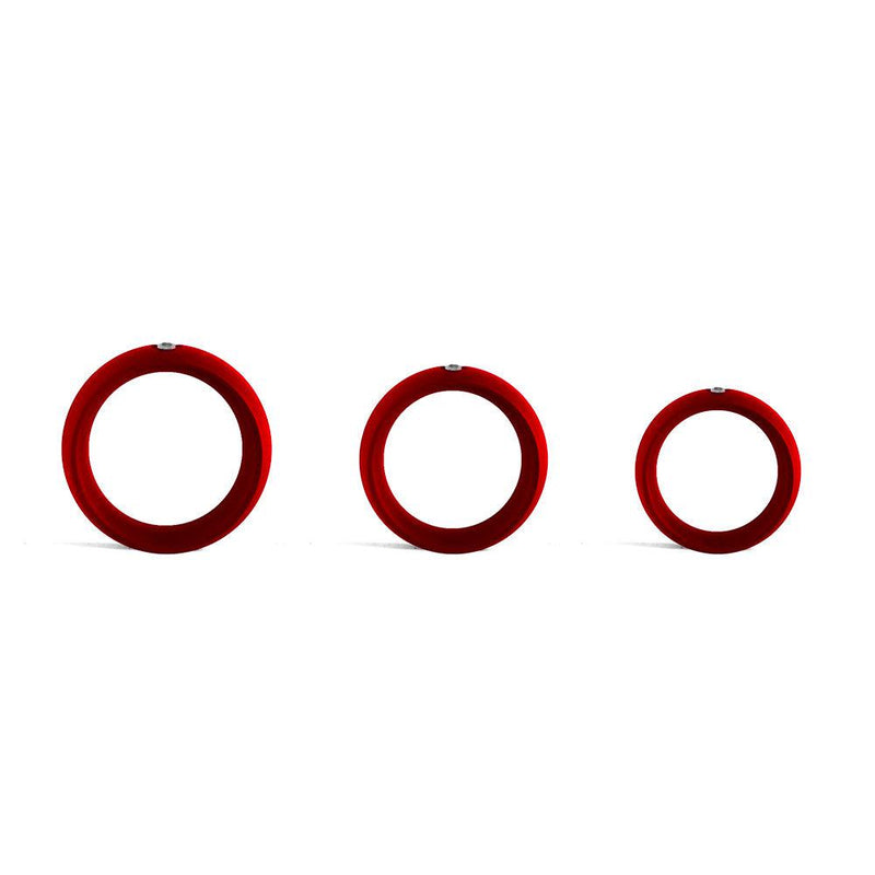 Black Label - Donut Cockring met Sierkristal - Mat rood