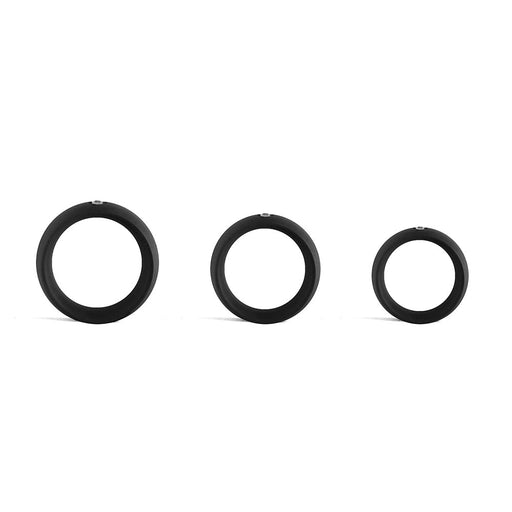 Black Label - Donut Cockring met Sierkristal - Mat zwart