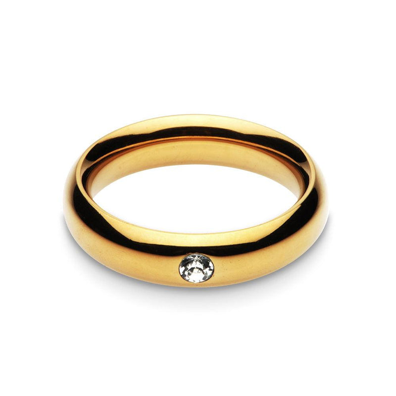 Black Label - Gouden Donut Cockring met Strass Versiering - RVS - Goud