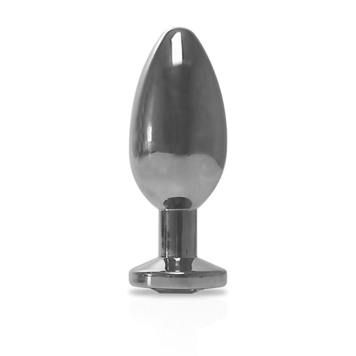 Black Label - RVS Buttplug met Transparant Sierkristal