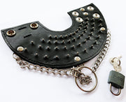 Black Label - Parachute Ball Stretcher met Spijkers en Slotje - Leer - Zwart