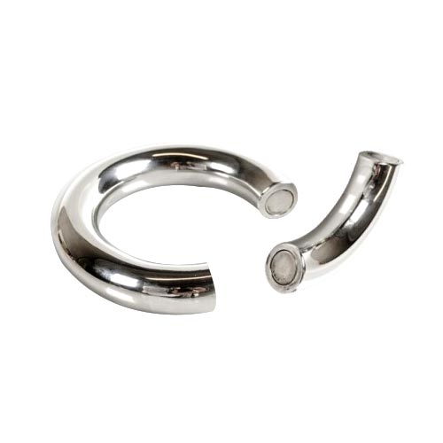Black Label - Magnetische Donut Cockring - RVS