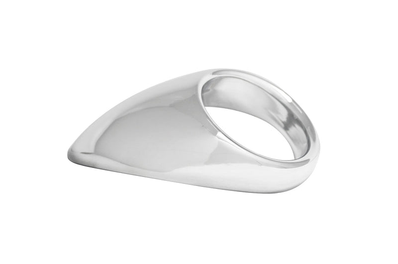 Black Label - Teardrop Cockring - Stimuleert de Prostaat - RVS - Zilver