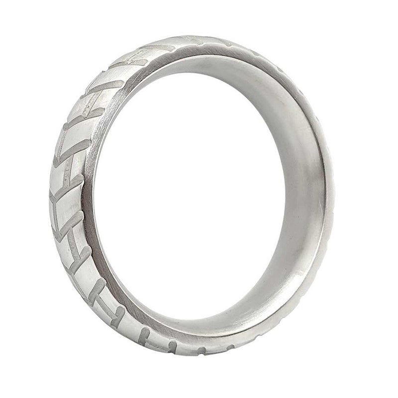 Black Label - Tire XL - Zware RVS Cockring met Bandenprofiel