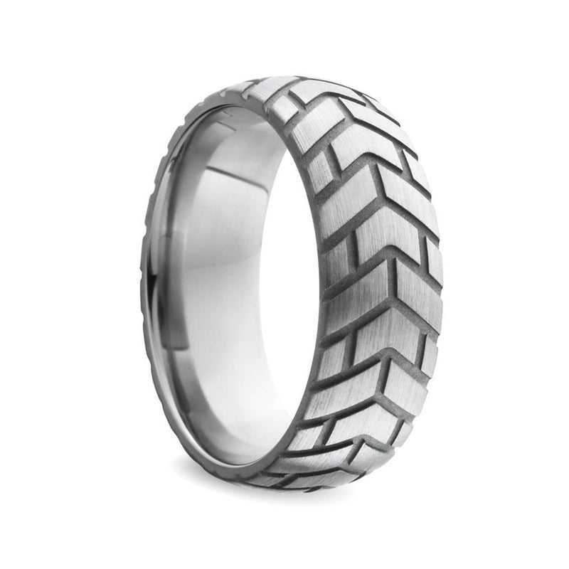 Black Label - Tire - Zware RVS Cockring met Bandenprofiel