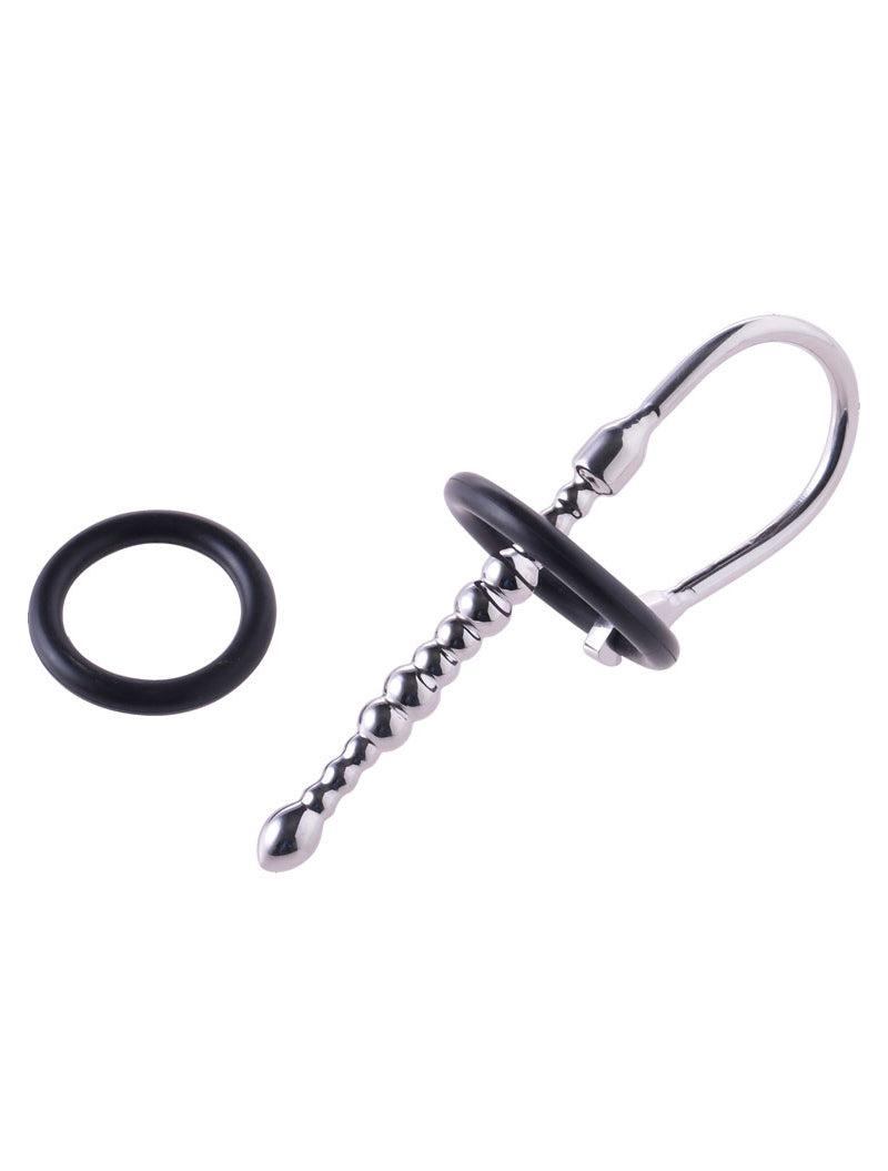 Black Label - Beaded - Geribbelde Plasbuis Stretcher met Siliconen Eikelringen