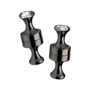 Black Line - Magnetische Power Pins Tepelklemmen met Siersteentje - Zwart