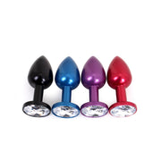 Kiotos - Blauwe Aluminium Buttplug Met Wit Sierkristal