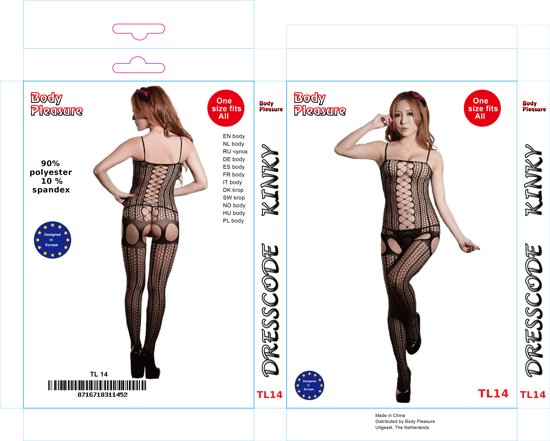 Body Pleasure - Catsuit - Heavenly Heat - Zwart - One Size-Erotiekvoordeel.nl