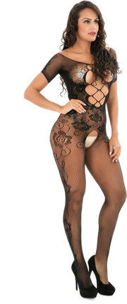 Body Pleasure - Catsuit -Tempting Twilight - Zwart - One Size-Erotiekvoordeel.nl