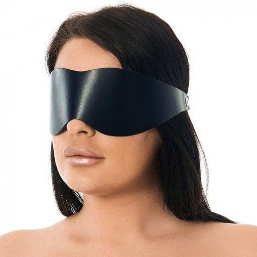 Rimba - Brede Leren blinddoek Met gesp achter - Zwart
