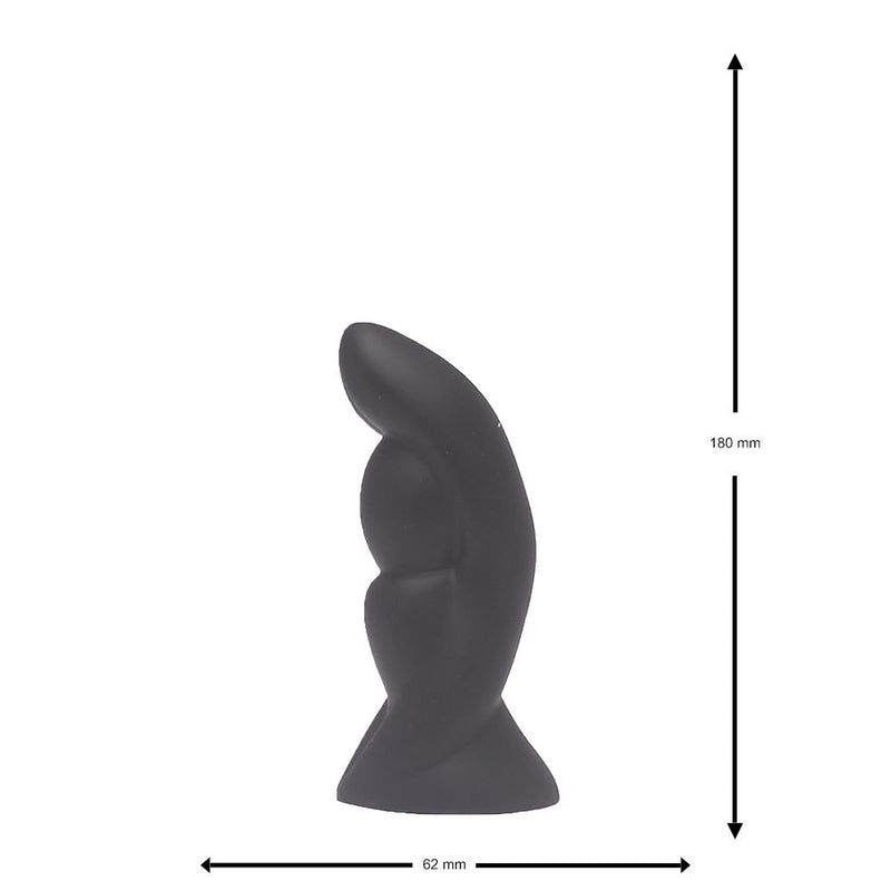 Brutus - Bum Buddy - Vulcan - Anaal Dildo - 5 maten - Liquid Siliconen - Zwart