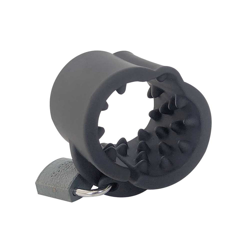 Brutus - Cruncher - Afsluitbare Siliconen Ball Stretcher - Met Spijkers - Silicone Lockable Spiked Ball Stretcher