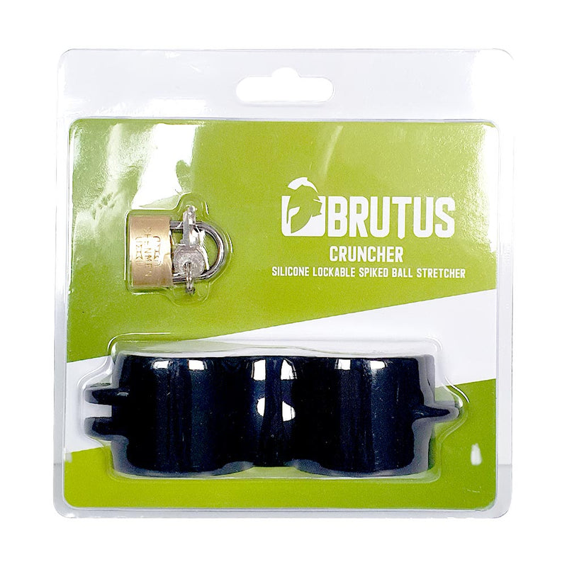 Brutus - Cruncher - Afsluitbare Siliconen Ball Stretcher - Met Spijkers - Silicone Lockable Spiked Ball Stretcher
