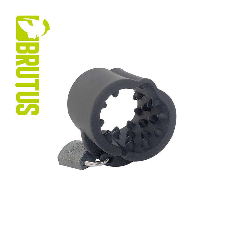 Brutus - Cruncher - Afsluitbare Siliconen Ball Stretcher - Met Spijkers - Silicone Lockable Spiked Ball Stretcher