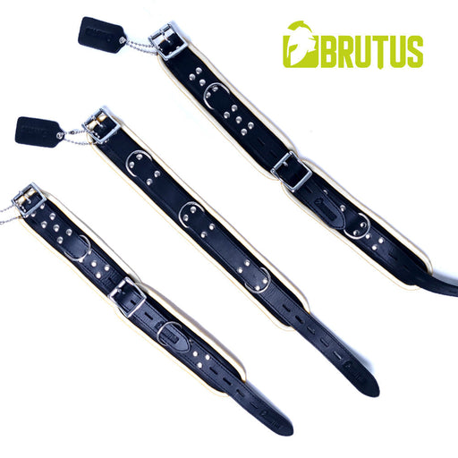 Brutus - Lederen Afsluitbare Collar - Zwart/Wit