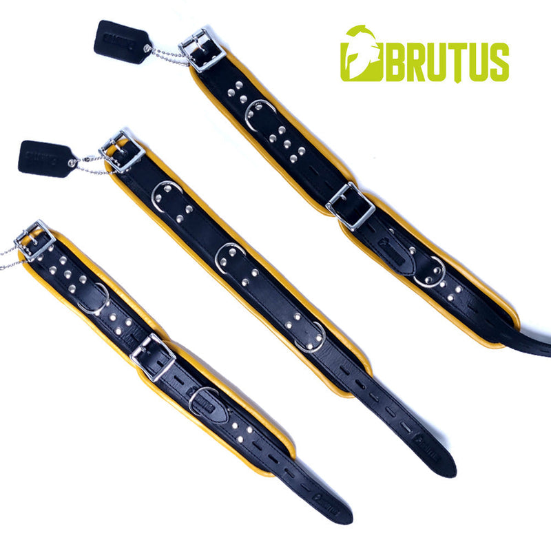Brutus - Leren Afsluitbare Enkelboeien - Zwart/Geel