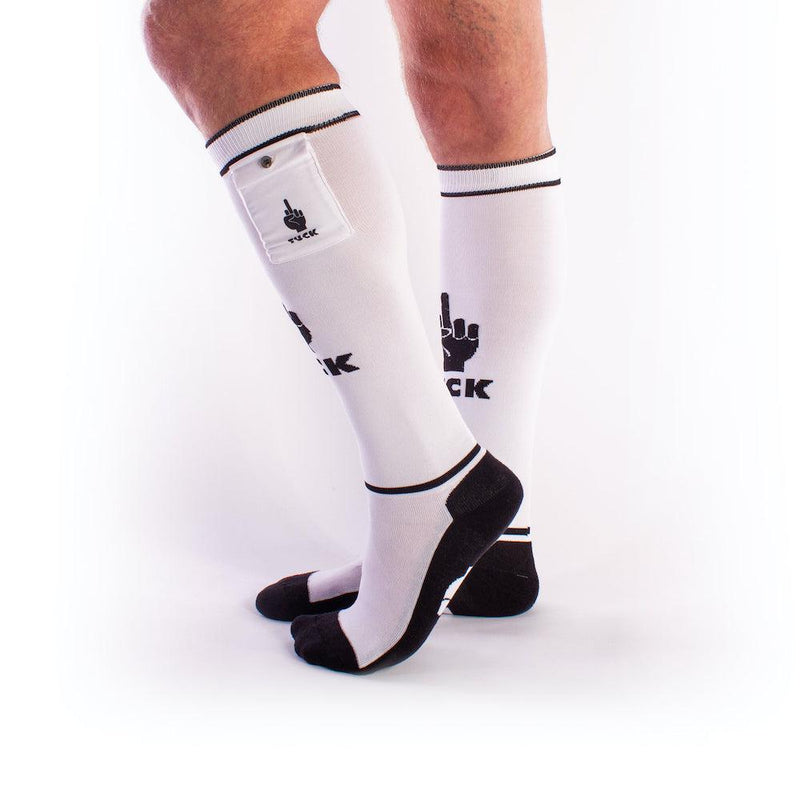 Brutus - FXXX Party Voetbalsokken met zakje - One Size - Wit/Zwart
