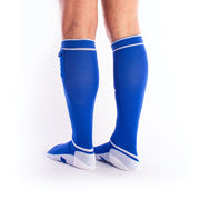 Brutus - Gas Mask Party Voetbalsokken met Zakje - Blauw/Wit