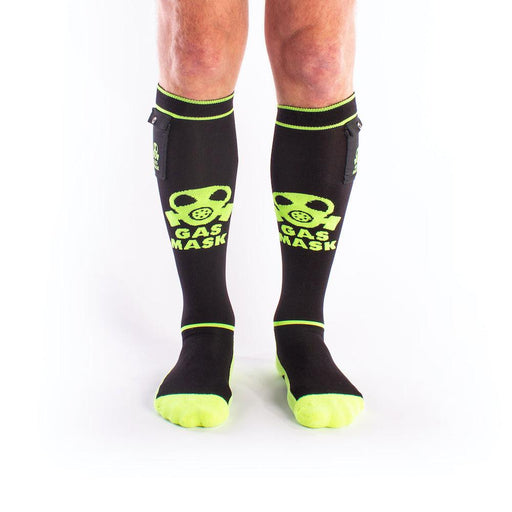 Brutus - Gas Mask Party Voetbalsokken met Zakje - Zwart/Neon