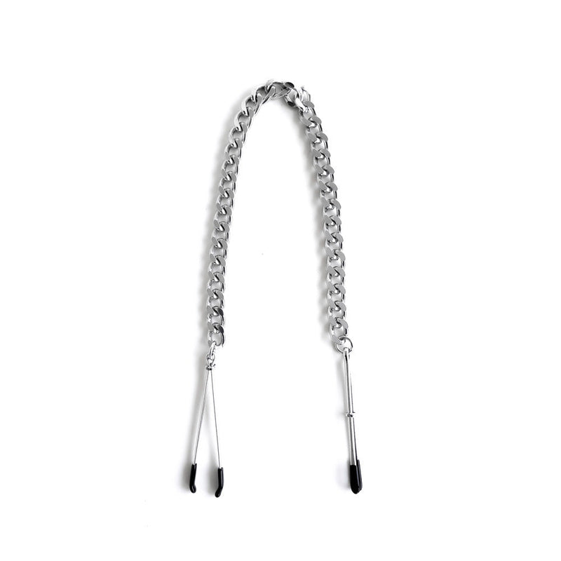 Brutus - Tepelklemmen - Metalen Zilverkleurige Tepelklemmen met Ketting - TWEEZER Nipple Clamps Silver