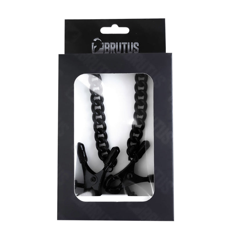 Brutus - Tepelklemmen - Verstelbare Tepelklemmen met Ketting - BITE Heavy Nipple Clamps Black