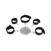 Kiotos - Budget Bondageset Met collar, hand- En voetboeien - Zwart