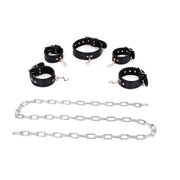 Kiotos - Budget Bondageset Met collar, hand- En voetboeien - Zwart