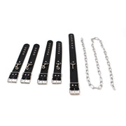 Kiotos - Budget Bondageset Met collar, hand- En voetboeien - Zwart
