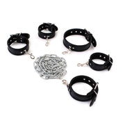 Kiotos - Budget Bondageset Met collar, hand- En voetboeien - Zwart