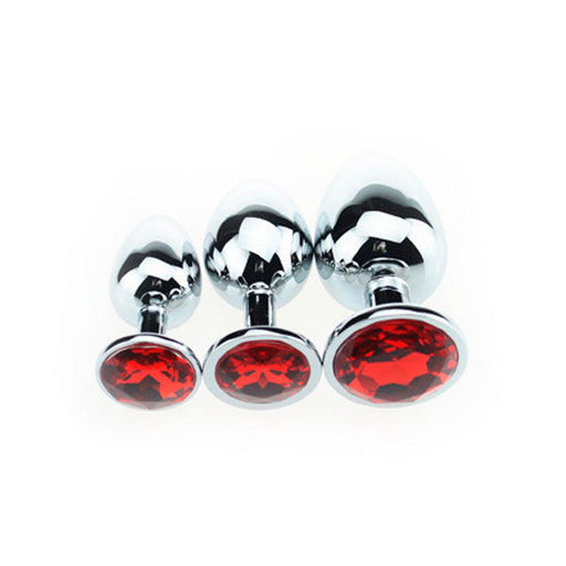 Kiotos - Buttplug Aluminium - Met Rood Sierkristal