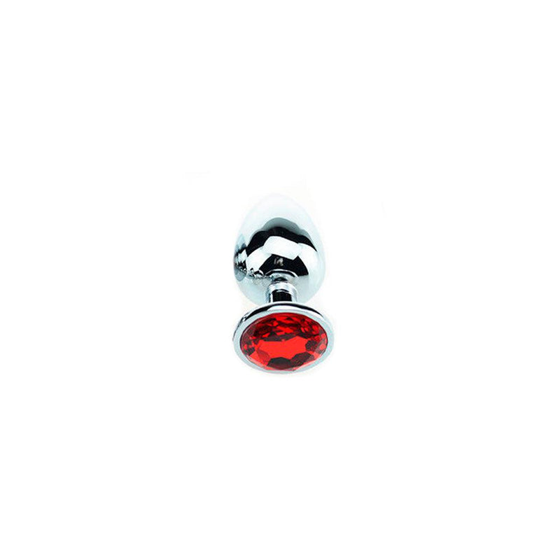 Kiotos - Buttplug Aluminium - Met Rood Sierkristal