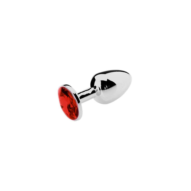 Kiotos - Buttplug Aluminium - Met Rood Sierkristal