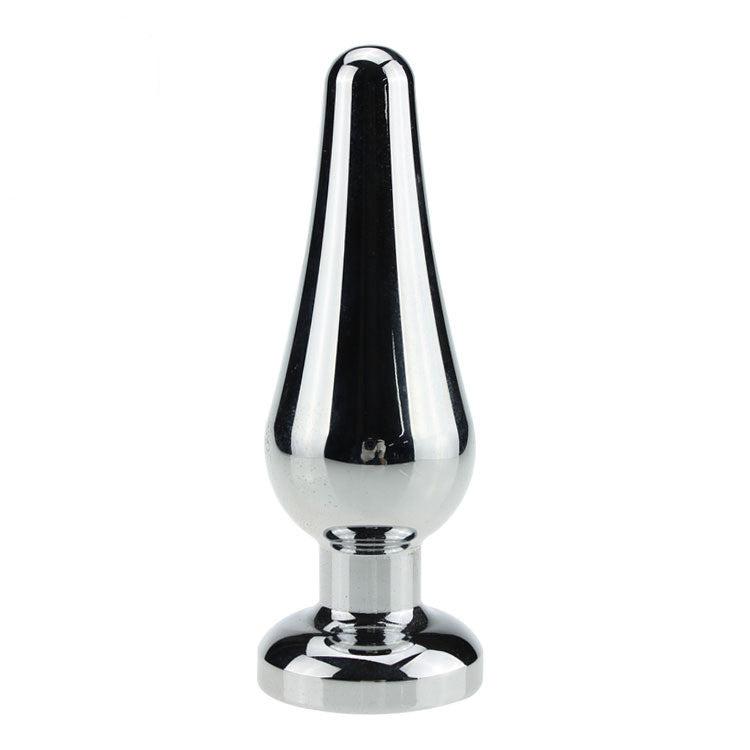 Buttplug Aluminium Met Transparant Kristal - 114 mm x 38 mm