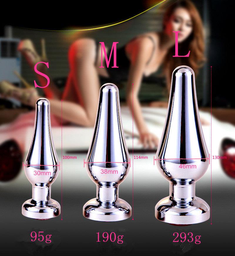 Buttplug Aluminium Met Transparant Kristal - 114 mm x 38 mm