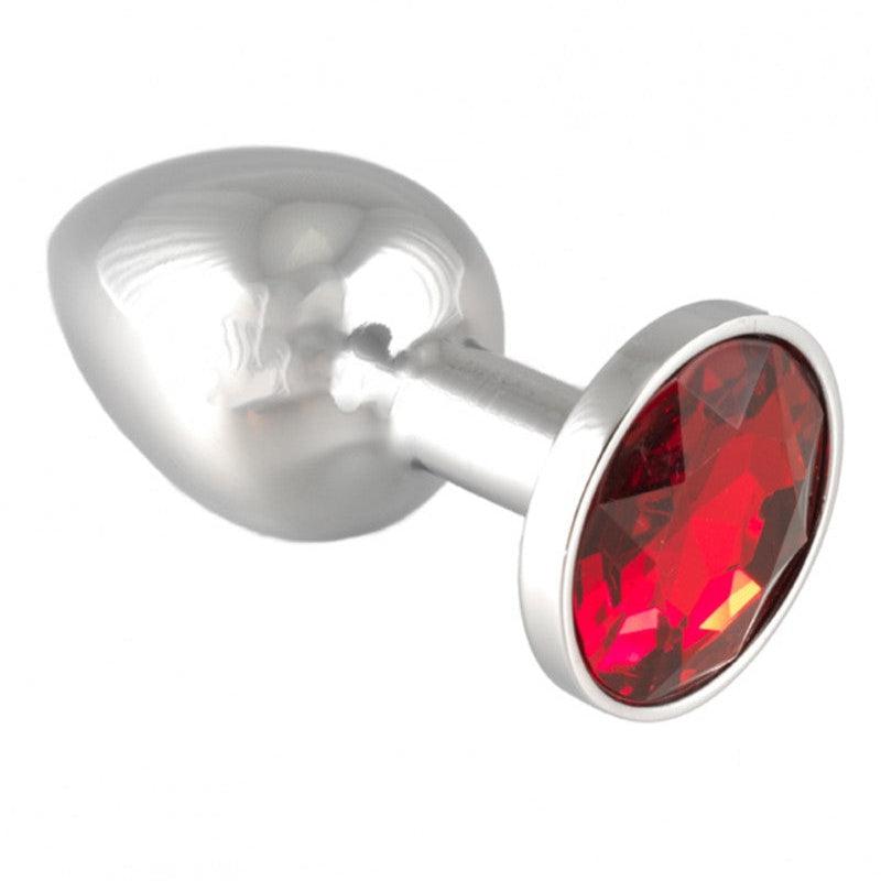 Rimba - Buttplug Klein Met Rood Kristal 3 x 7.3 cm