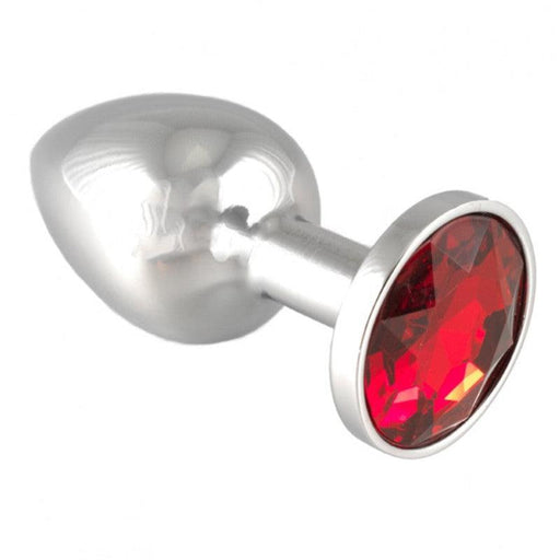 Rimba - Buttplug Klein Met Rood Kristal 3 x 7.3 cm