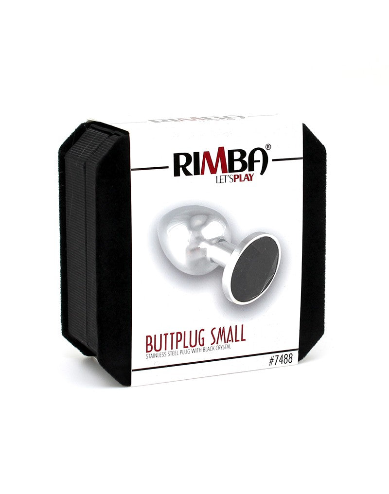 Rimba - Buttplug Klein Met Zwart Kristal 3 x 7.3 cm