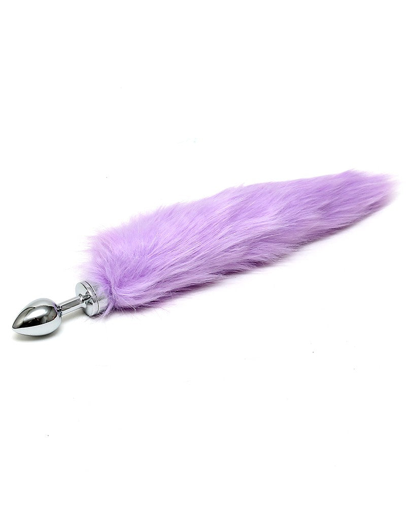 Rimba - Buttplug RVS Klein Met Vossenstaart - Lila