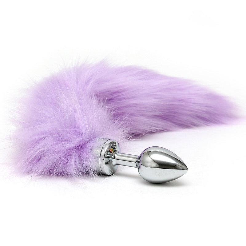 Rimba - Buttplug RVS Klein Met Vossenstaart - Lila