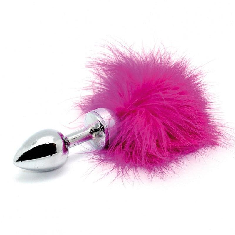 Rimba - Buttplug RVS Met veren - Roze