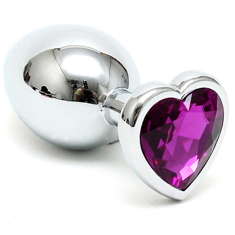 Rimba - Buttplug Small Met Kristal In hartvorm - Paars
