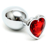 Rimba - Buttplug Small Met Kristal In hartvorm - Rood