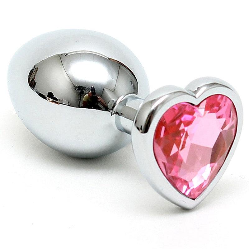 Rimba - Buttplug Small Met Kristal In hartvorm - Roze