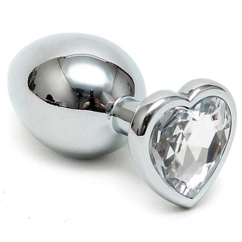 Rimba - Buttplug Small Met Kristal In hartvorm - Transparant